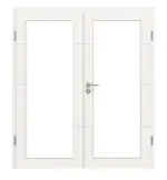 Frontansicht von Groove 34 LA 27 ProLine Lack Verkehrsweiß RAL 9016 Doppelflügeltür inkl. Zarge - Hörmann