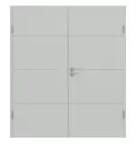 Frontansicht von Groove 34 ProLine Lack Grau RAL 7035 Doppelflügeltür inkl. Zarge - Hörmann