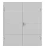 Frontansicht von Signum 34 Basic Lack Grau RAL 7035 Doppelflügeltür inkl. Zarge - Huga