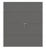 Frontansicht von Huga Doppelflügeltür Signum 34 Hygge grau RAL 7037 Lack Concept mit Zarge