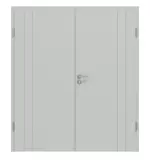 Frontansicht von Groove 39 ProLine Lack Grau RAL 7035 Doppelflügeltür inkl. Zarge - Hörmann