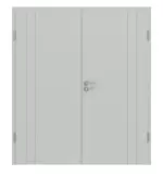 Frontansicht von Signum 39 Basic Lack Grau RAL 7035 Doppelflügeltür inkl. Zarge - Huga