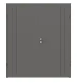 Frontansicht von Huga Doppelflügeltür Signum 39 Hygge grau RAL 7037 Lack Concept mit Zarge