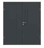 Frontansicht von Groove 44 ProLine Lack Anthrazit RAL 7016 Doppelflügeltür inkl. Zarge - Hörmann