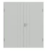 Frontansicht von Groove 44 ProLine Lack Grau RAL 7035 Doppelflügeltür inkl. Zarge - Hörmann