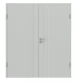 Frontansicht von Signum 44 Basic Lack Grau RAL 7035 Doppelflügeltür inkl. Zarge - Huga