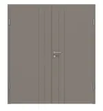 Frontansicht von Groove 44 ProLine Lack Taupe RAL 7048 Doppelflügeltür inkl. Zarge - Hörmann