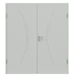 Frontansicht von Groove 49 ProLine Lack Grau RAL 7035 Doppelflügeltür inkl. Zarge - Hörmann