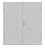 Frontansicht von Signum 49 Basic Lack Grau RAL 7035 Doppelflügeltür inkl. Zarge - Huga