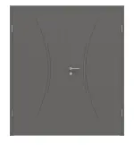 Frontansicht von Huga Doppelflügeltür Signum 49 Hygge grau RAL 7037 Lack Concept mit Zarge