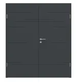 Frontansicht von Groove 50 ProLine Lack Anthrazit RAL 7016 Doppelflügeltür inkl. Zarge - Hörmann
