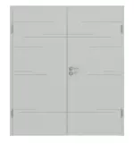 Frontansicht von Groove 50 ProLine Lack Grau RAL 7035 Doppelflügeltür inkl. Zarge - Hörmann