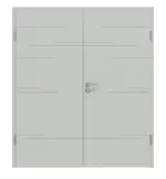 Frontansicht von Signum 50 Basic Lack Grau RAL 7035 Doppelflügeltür inkl. Zarge - Huga