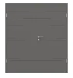 Frontansicht von Huga Doppelflügeltür Signum 50 Hygge grau RAL 7037 Lack Concept mit Zarge