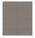 Frontansicht von Groove 50 ProLine Lack Taupe RAL 7048 Doppelflügeltür inkl. Zarge - Hörmann