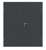 Frontansicht von Groove 51 ProLine Lack Anthrazit RAL 7016 Doppelflügeltür inkl. Zarge - Hörmann