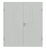 Frontansicht von Signum 51 Basic Lack Grau RAL 7035 Doppelflügeltür inkl. Zarge - Huga