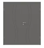 Frontansicht von Huga Doppelflügeltür Signum 51 Hygge grau RAL 7037 Lack Concept mit Zarge