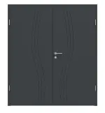 Frontansicht von Signum 53 Basic Lack Anthrazit RAL 7016 Doppelflügeltür inkl. Zarge - Huga