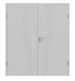 Frontansicht von Groove 53 ProLine Lack Grau RAL 7035 Doppelflügeltür inkl. Zarge - Hörmann