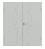 Frontansicht von Signum 53 Basic Lack Grau RAL 7035 Doppelflügeltür inkl. Zarge - Huga