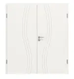 Frontansicht von Signum 53 Basic Lack Verkehrsweiß RAL 9016 Doppelflügeltür inkl. Zarge - Huga