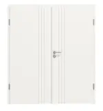 Frontansicht von Groove 85 ProLine Lack Verkehrsweiß RAL 9016 Doppelflügeltür inkl. Zarge - Hörmann