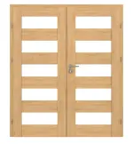 Frontansicht von CLASSEN Doppelflügeltür Havana M3 Eiche geölt 3D Look mit Lichtausschnitt inkl. Zarge