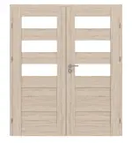 Frontansicht von CLASSEN Doppelflügeltür Havana M4 Eiche Sonoma 3D Look mit Lichtausschnitt inkl. Zarge