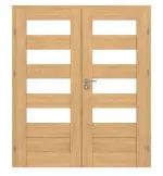 Frontansicht von CLASSEN Doppelflügeltür Havana M5 Eiche geölt 3D Look mit Lichtausschnitt inkl. Zarge