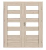 Frontansicht von CLASSEN Doppelflügeltür Havana M5 Eiche Sonoma 3D Look mit Lichtausschnitt inkl. Zarge