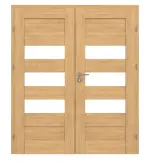 Frontansicht von CLASSEN Doppelflügeltür Havana M6 Eiche geölt 3D Look mit Lichtausschnitt inkl. Zarge