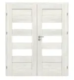 Frontansicht von CLASSEN Doppelflügeltür Havana M6 Norwegische Esche CPL mit Lichtausschnitt inkl. Zarge