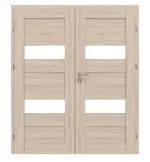 Frontansicht von CLASSEN Doppelflügeltür Havana M7 Eiche Sonoma 3D Look mit Lichtausschnitt inkl. Zarge