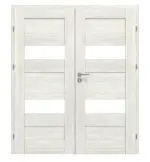 Frontansicht von CLASSEN Doppelflügeltür Havana M7 Norwegische Esche CPL mit Lichtausschnitt inkl. Zarge