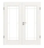 Frontansicht von Kontur 1 LA Lugano Classic Weißlack Doppelflügeltür inkl. Zarge - Huga