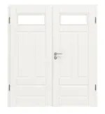 Frontansicht von Kontur 5 LA 1 Classic Weißlack Doppelflügeltür inkl. Zarge - Huga