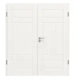 Frontansicht von Kontur 5 Classic Weißlack Doppelflügeltür inkl. Zarge - Huga