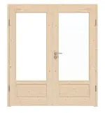 Frontansicht von Typ 6002-01-LA Fichte Massivholz Doppelflügeltür inkl. Zarge - Radex
