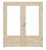 Frontansicht von Typ 6002-01-LA Kiefer Massivholz Doppelflügeltür inkl. Zarge - Radex