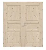 Frontansicht von Typ 6002-03 Kiefer Massivholz Doppelflügeltür inkl. Zarge - Radex