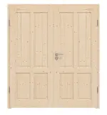 Frontansicht von Typ 6002-04 Fichte Massivholz Doppelflügeltür inkl. Zarge - Radex