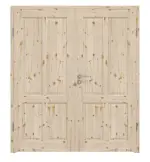 Frontansicht von Typ 6002-04 Kiefer Massivholz Doppelflügeltür inkl. Zarge - Radex