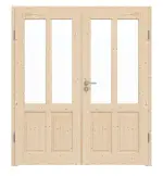 Frontansicht von Typ 6002-04-LA2 Fichte Massivholz Doppelflügeltür inkl. Zarge - Radex