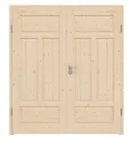 Frontansicht von Typ 6002/04N Fichte Massivholz Doppelflügeltür inkl. Zarge - Radex