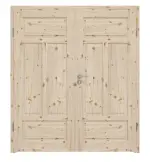 Frontansicht von Typ 6002-04N Kiefer Massivholz Doppelflügeltür inkl. Zarge - Radex