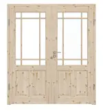 Frontansicht von Typ 6002-04-SF9 Kiefer Massivholz Doppelflügeltür inkl. Zarge - Radex