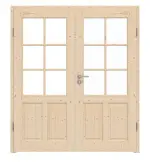 Frontansicht von Typ 6002-04-SP6 Fichte Massivholz Doppelflügeltür inkl. Zarge - Radex