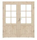 Frontansicht von Typ 6002-04-SP6 Kiefer Massivholz Doppelflügeltür inkl. Zarge - Radex