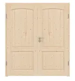 Frontansicht von Typ 6002-B Fichte Massivholz Doppelflügeltür inkl. Zarge - Radex